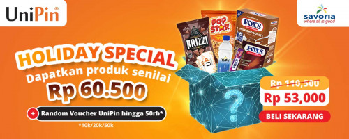 Beli SAVORIA x UniPin Mystery Box, GRATIS UniPin Voucher Up To 50.000!